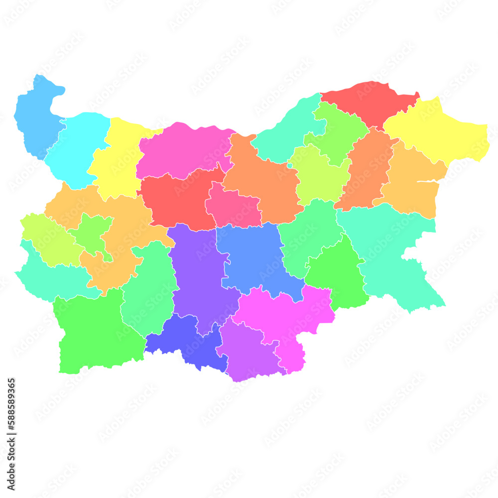 ブルガリア　地図　カラフル　アイコン