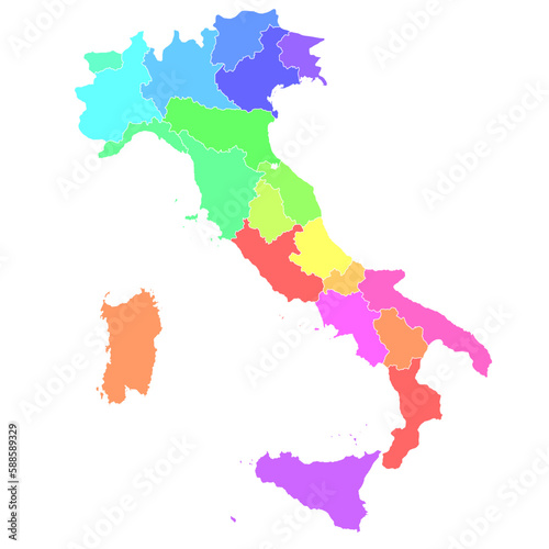 イタリア 地図 カラフル アイコン