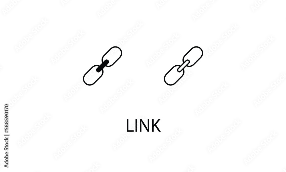 Link icons with 2 styles outline icon, glyph icon, vector stock Link icons with 2 styles outline icon, glyph icon, vector stock