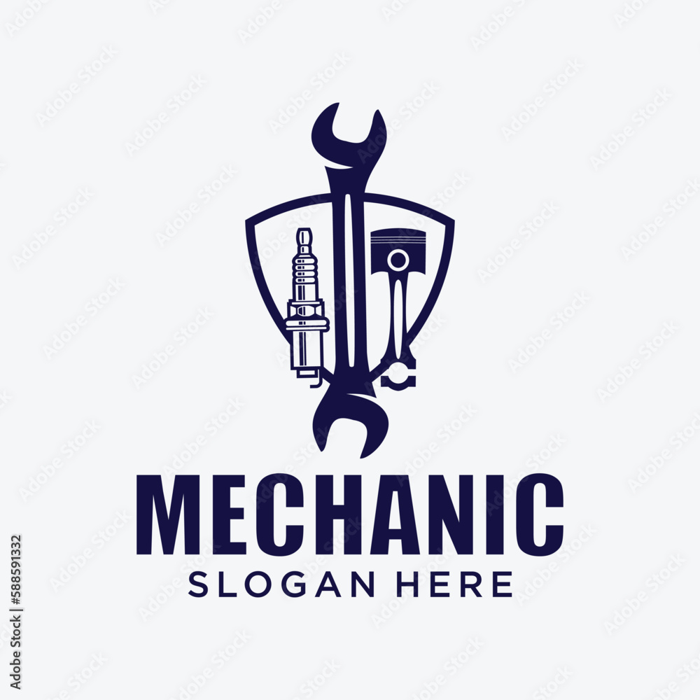 Mechanical technology logo, gear and piston combination logo symbol. engine parts Mechanical technology logo, gear and piston combination logo symbol. engine parts