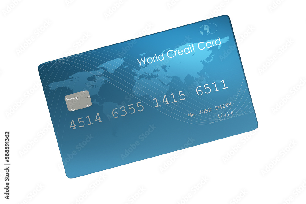 Digitally generated image of world credit card Digitally generated image of world credit card