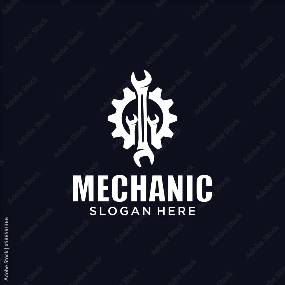 Mechanical technology logo, gear and piston combination logo symbol. engine parts Mechanical technology logo, gear and piston combination logo symbol. engine parts
