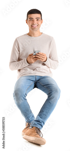 Handsome guy with mobile ph...