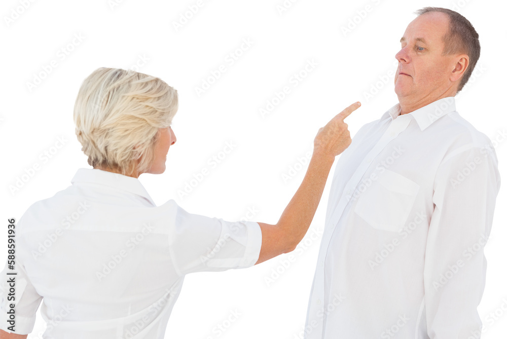 Fototapeta premium Angry older couple arguing with each other