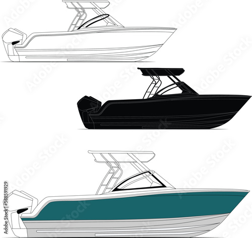 Speed Boat Line Drawing Vector Images (over 490)