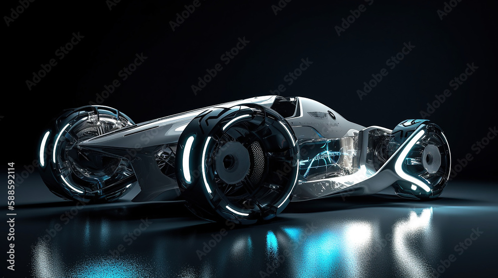 3d futuristic car, generative AI Technology 3d futuristic car, generative AI Technology