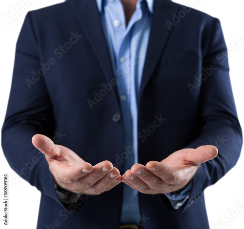 Businessman showing his hands