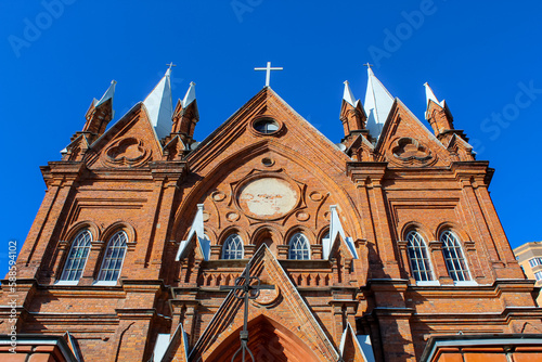 Church of the Assumption of the Blessed Virgin Mary - Catholic church in the city of Kursk. Russia 1896. Famous painter Kazimir Malevich was married and baptized the daughter here photo