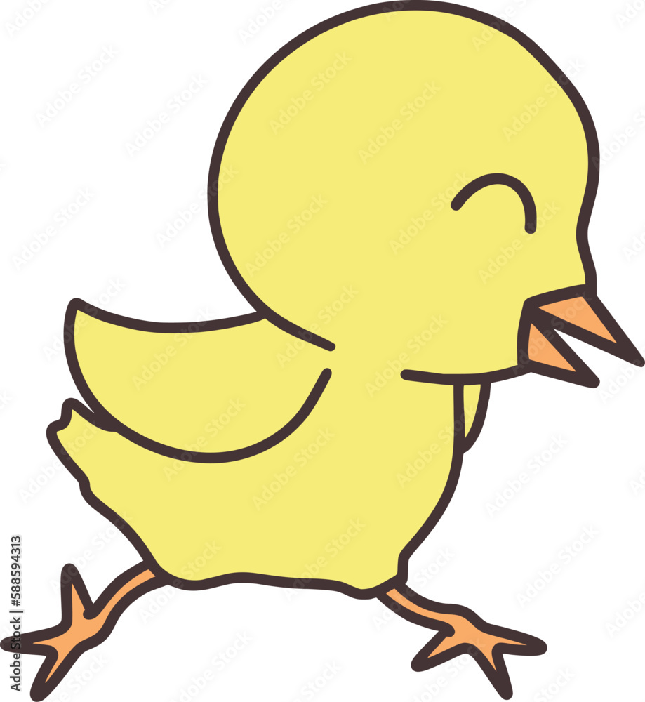 Easter Day Chicken Hand Drawn Flat Illustration Easter Day Chicken Hand Drawn Flat Illustration
