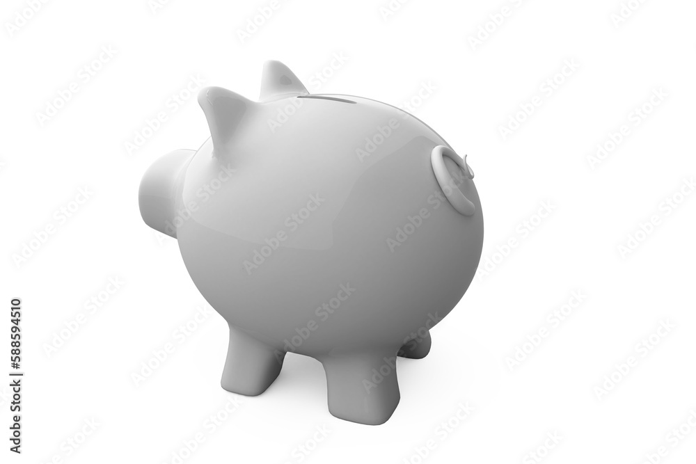 White piggy bank against white background White piggy bank against white background