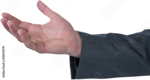 Cropped hand of entrepreneur gesturing