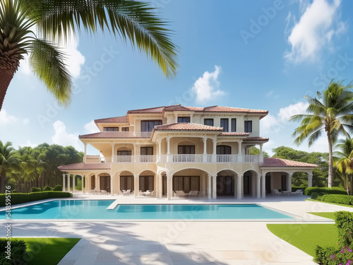 Luxurious villa with outdoo...