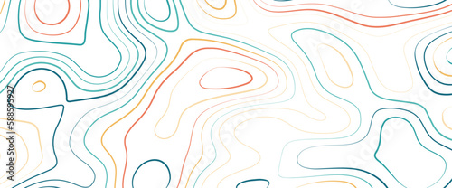 Colorful abstract topography contour waves lines