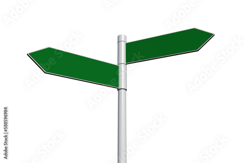 Green signpost