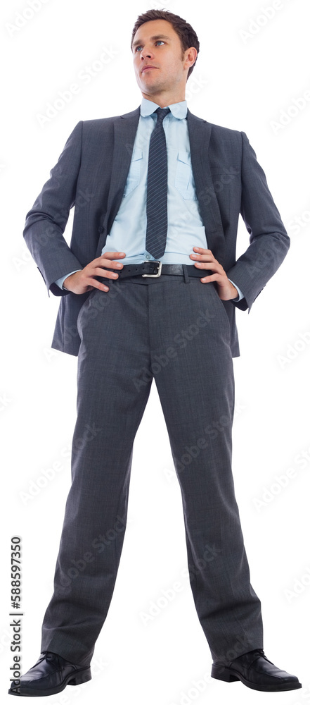 Serious businessman with hands on hips Serious businessman with hands on hips
