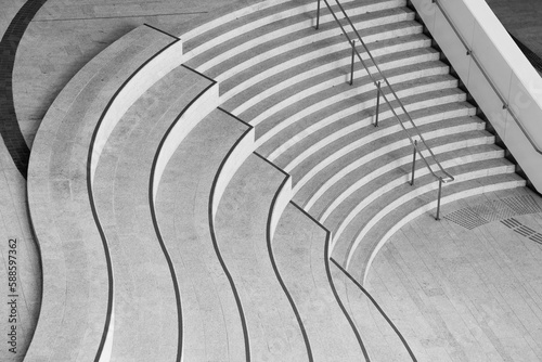 Obraz na płótnie Stairway of modern architecture. Building abstract background w salonie