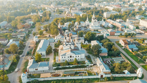 Murom, Russia. Cathedral of the Annunciation of the Blessed Virgin in the Annunciation Monastery, Aerial View © nikitamaykov