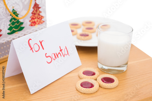Milk and cookies left out for santa
