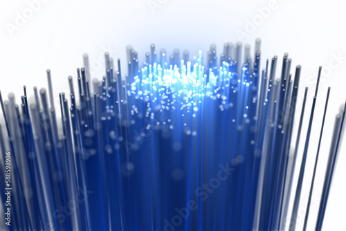 Digitally composite image of fiber optics