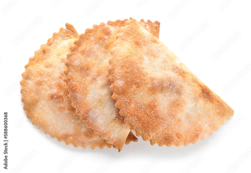 Tasty meat empanadas isolated on white background Tasty meat empanadas isolated on white background