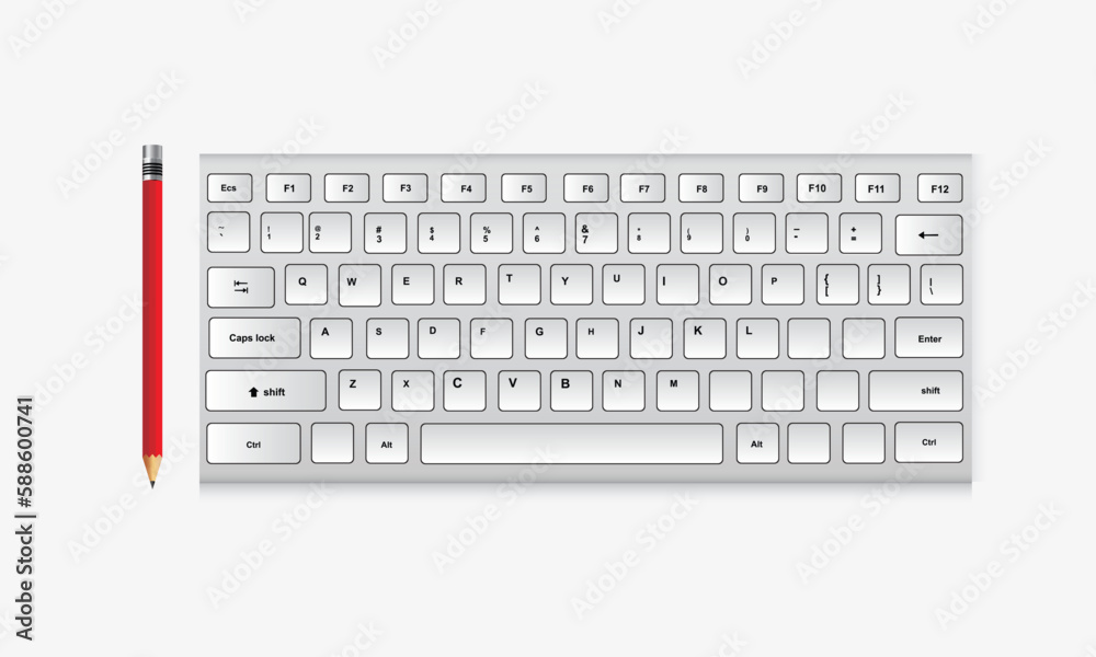 Vector keyboard icon over white background