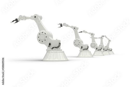 Modern robots arranged side by side