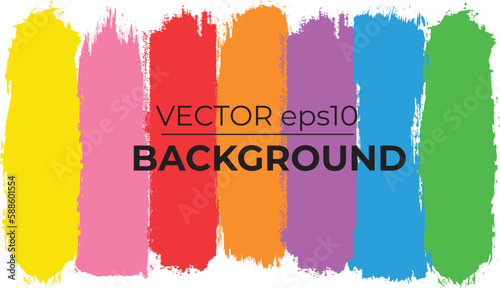 artistic backdrop, vector with brush strokes, brush paint look background with colorful hand painted stains