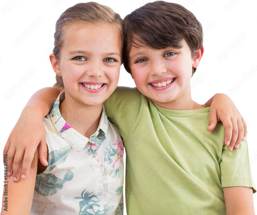 Portrait of happy siblings Portrait of happy siblings