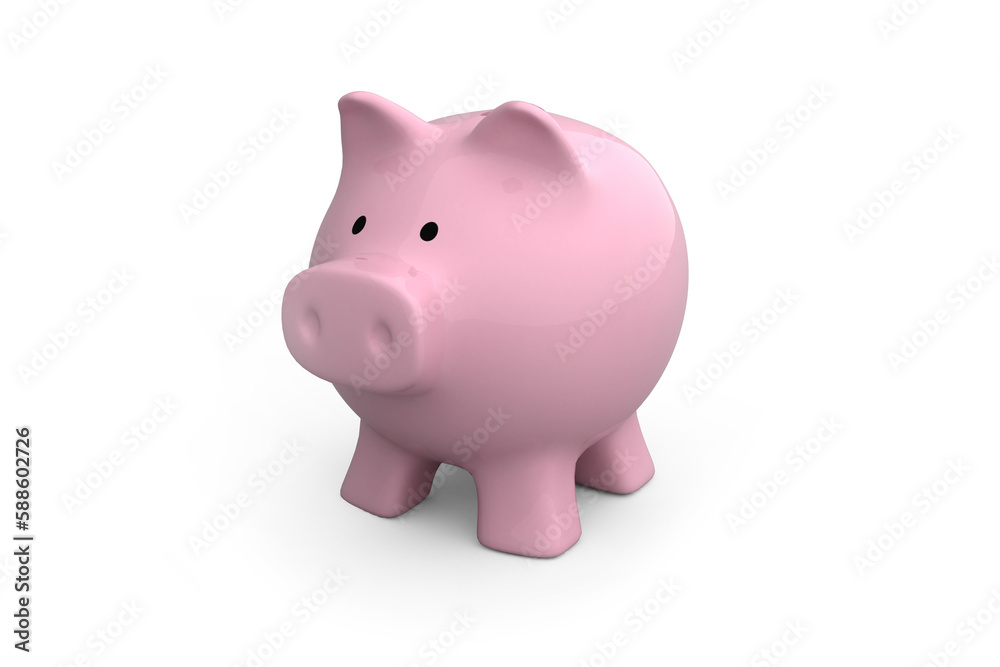 Digital image of pink piggy bank Digital image of pink piggy bank
