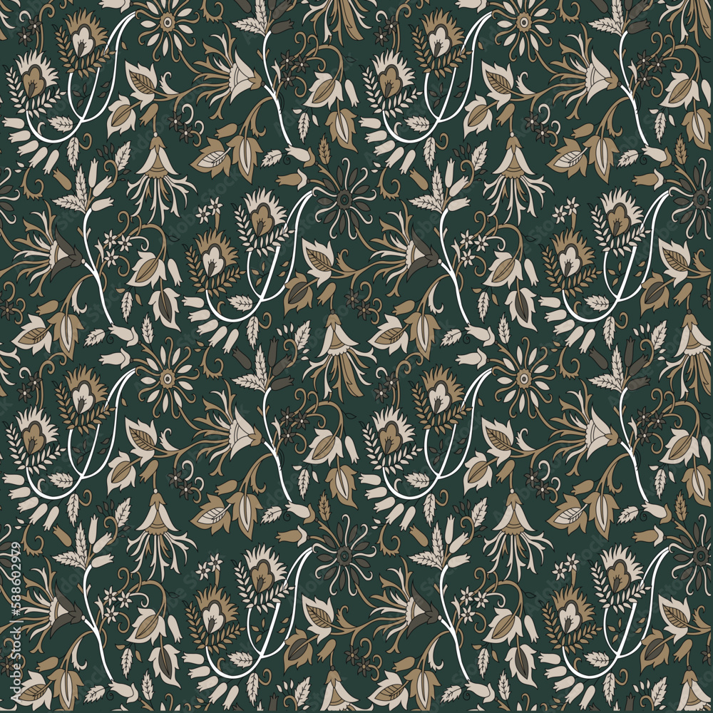 Fototapeta premium traditional Indian paisley pattern on background