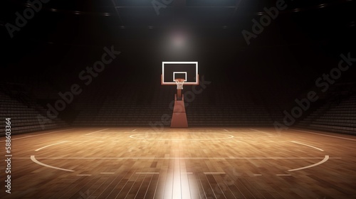 Empty basketball court background © JW Studio