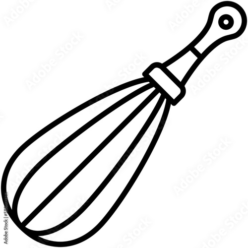 hand whisk icon, line icon style, bake mixer bowl symbol vector stock.