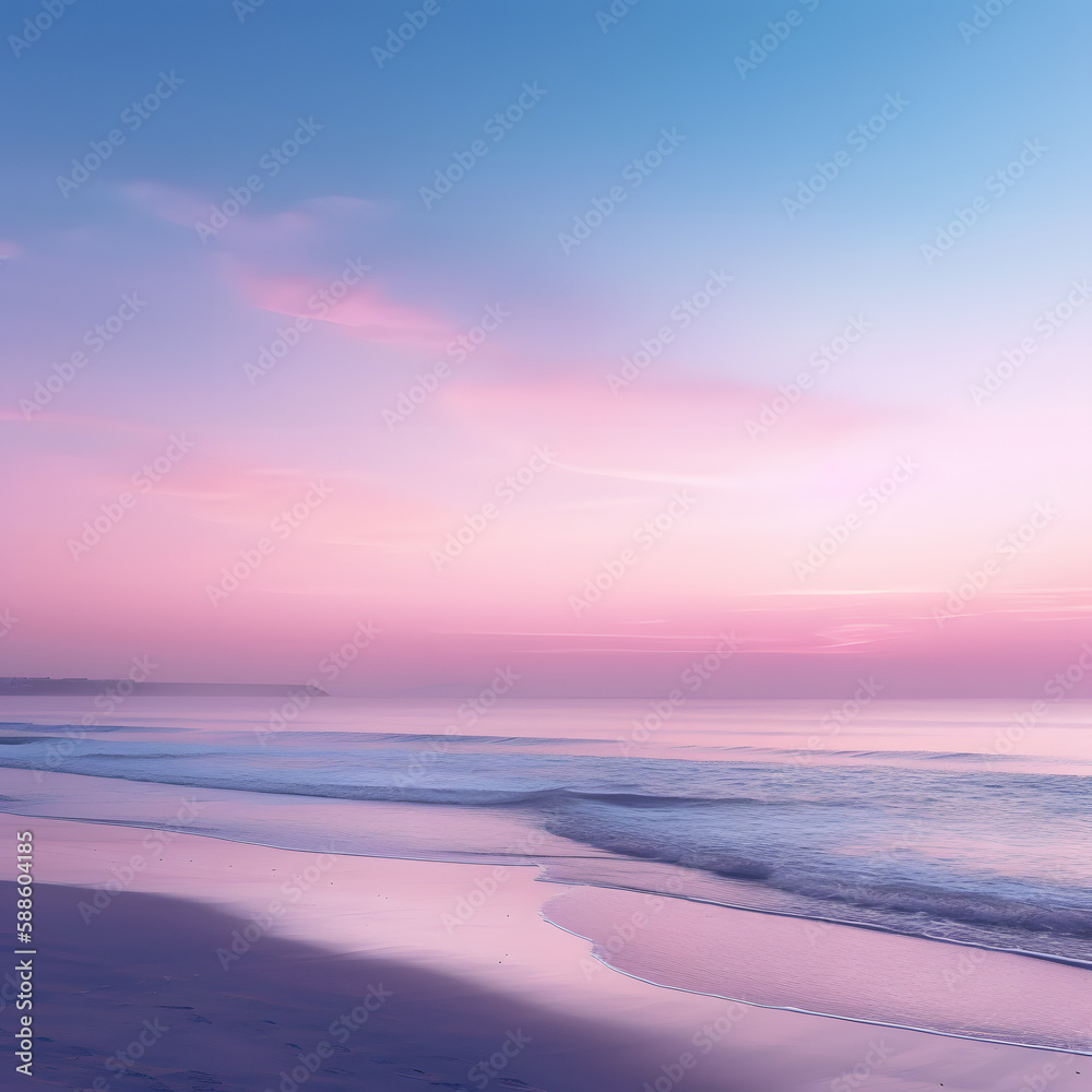 pink and violet sky beach landscape 