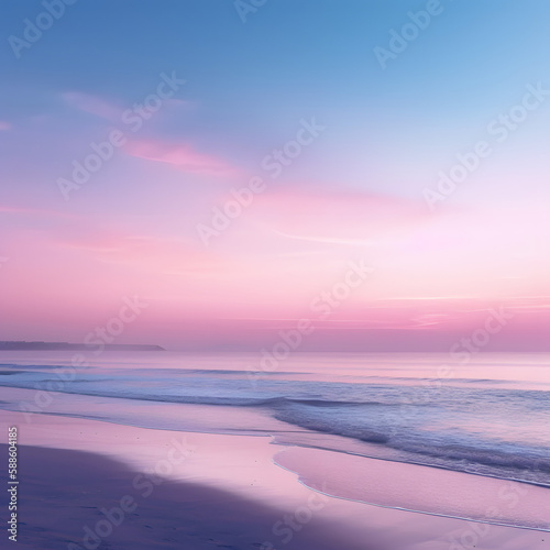 pink and violet sky beach landscape  © Darik