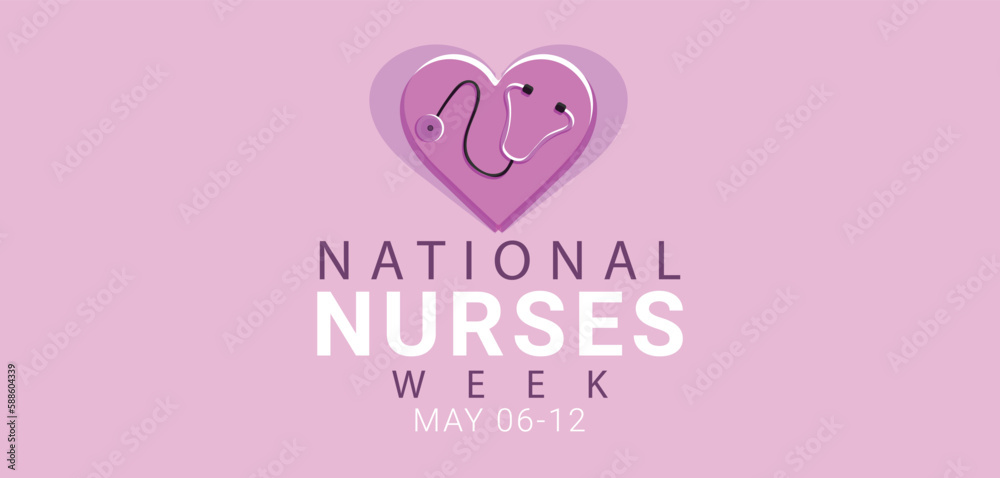 May 06 to 12 is National Nurses week. Template for background, banner, card, poster.