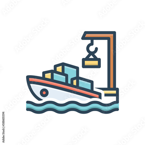 Color illustration icon for harbour 
