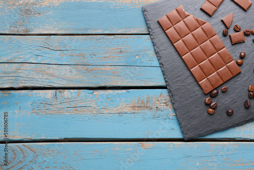 Slate board with tasty choc...