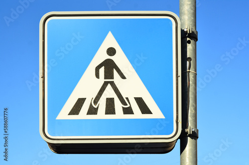 Pedestrian crossing sign ag...