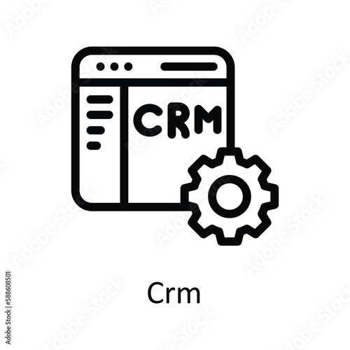 Crm Vector outline Icons. Simple stock illustration stock