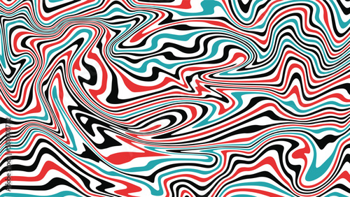 Abstract Liquify Black Red Tosca White Background