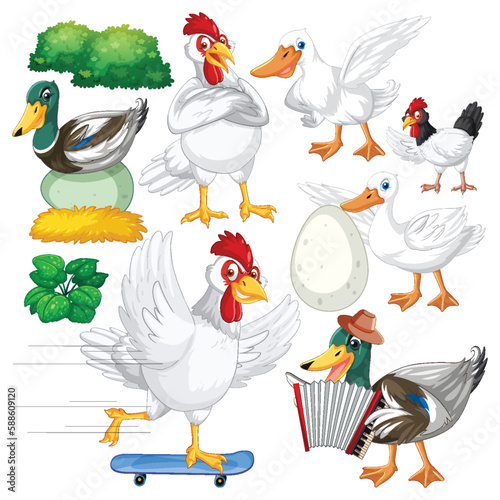 Set of mix animal farm character