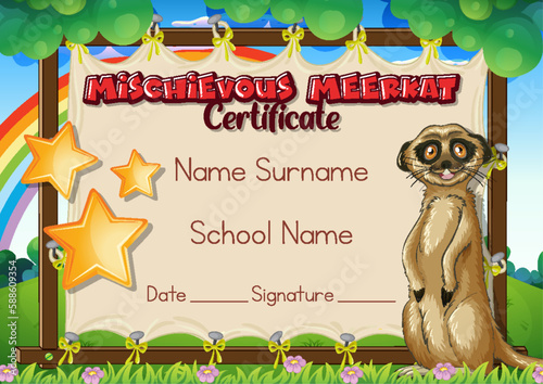 Certificate for kids template with customizable design with playful fonts