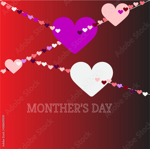 Monther's day background with heart colorful.For design wallpaper,etc. photo