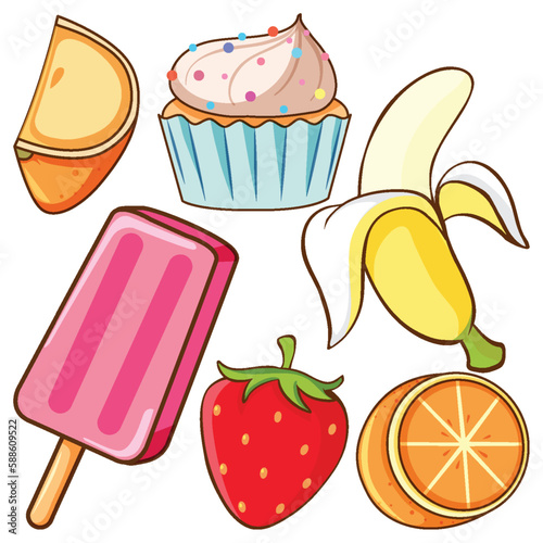 Set of food simple style