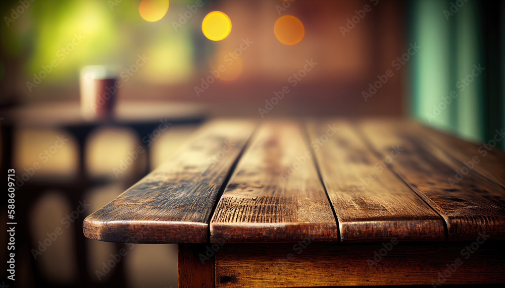 Empty old wooden table background Empty old wooden table background