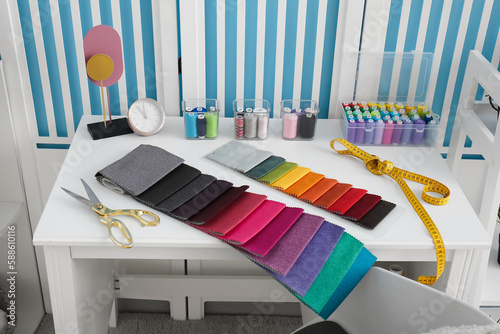 Colorful fabric swatch book...