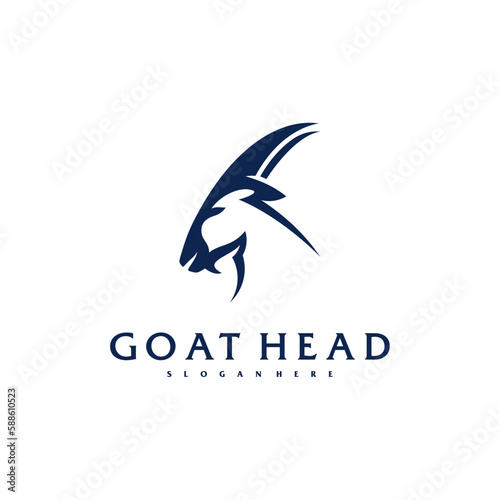 Goat Head logo template  Creative Goat logo design vector