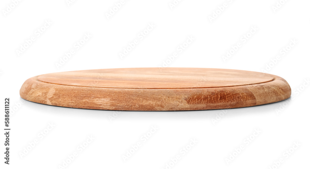 Wooden pizza board on white background Wooden pizza board on white background