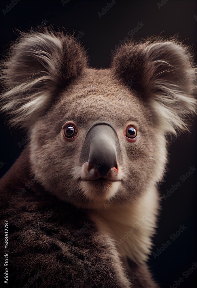 Obraz premium Koala with a slightly puzzled expression on its face, generative ai
