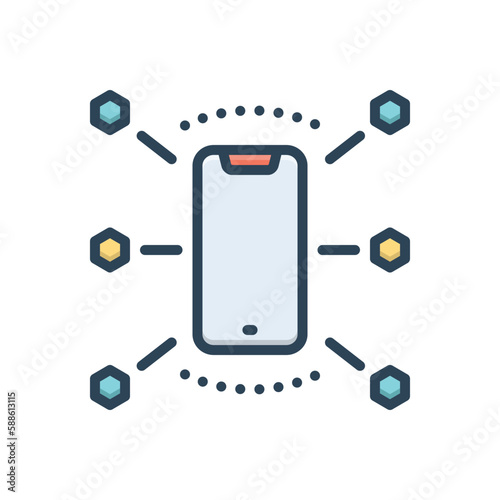 Color illustration icon for characteristics 